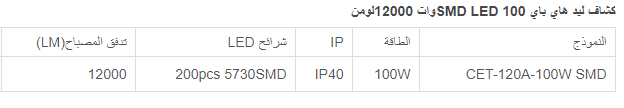 كشاف هاي باي 150 وات