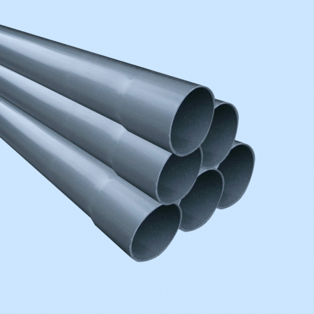 ماسورة بيت الهندسة UPVC رأس وذيل 6 متر بالجوان (لون رمادي)