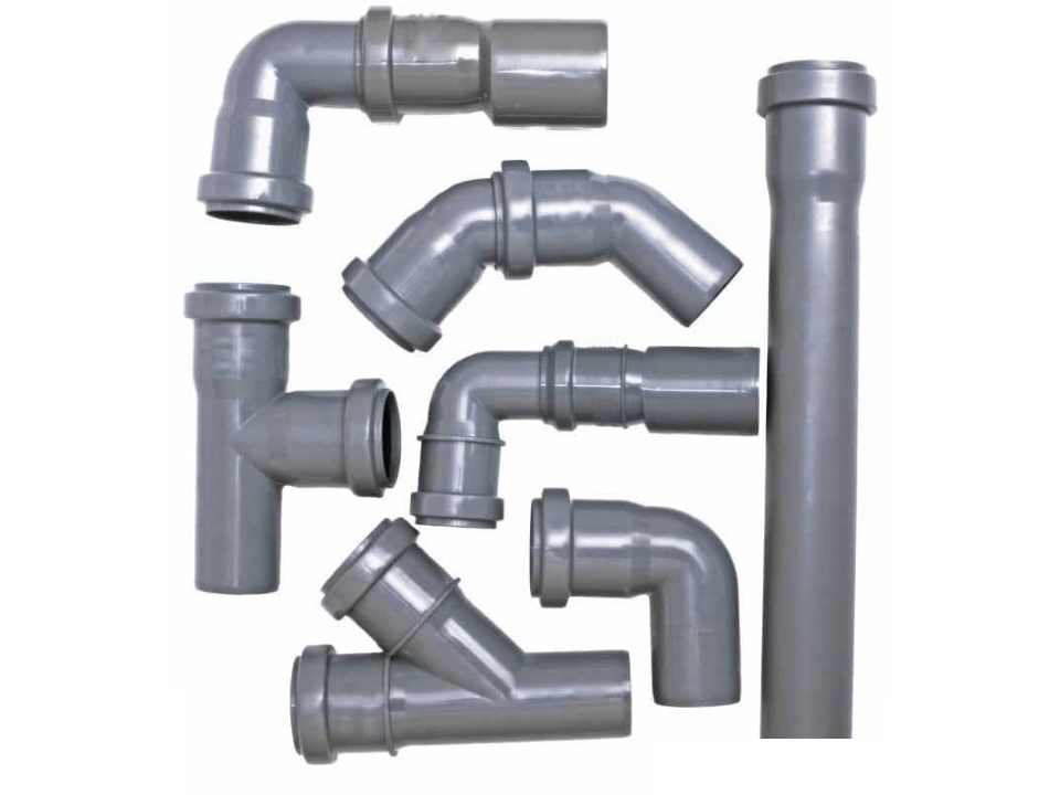ماسورة بيت الهندسة UPVC رأس وذيل 6 متر بالجوان (لون رمادي)
