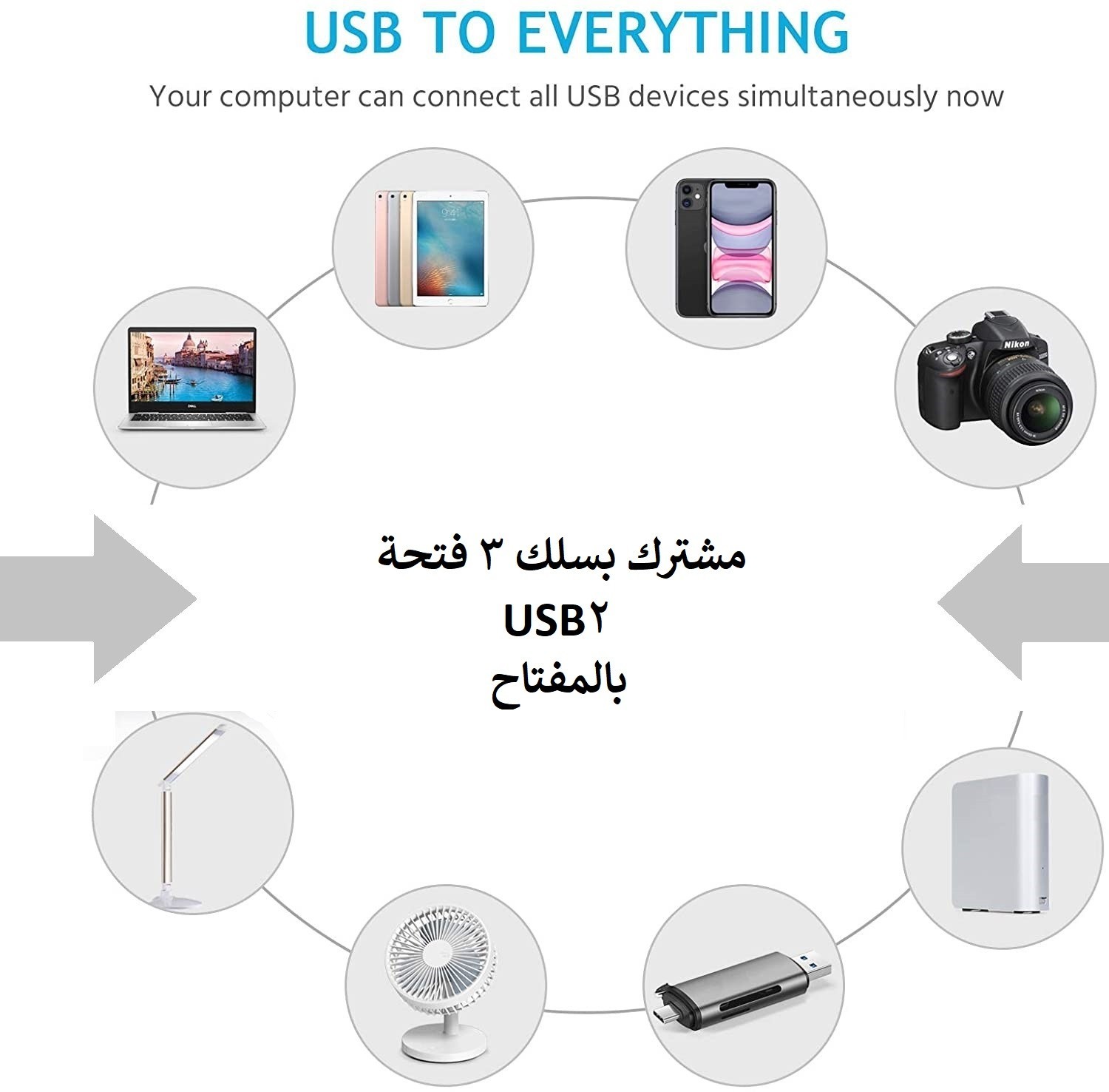 مشترك بسلك 3 فتحة بالمفتاح