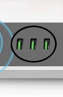 Power Strip 3 outlets + 3USB