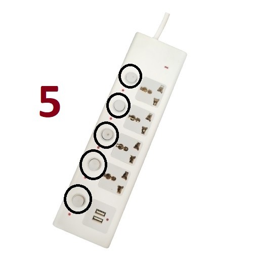 Power Strip 4 outlets + 2USB