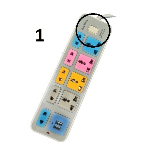 Power Strip 4 EU outlets + 4 MK outlets + 2USB + Switch
