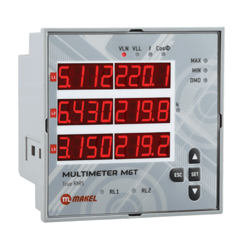 ملتيميتر ماكيل 9*9 سم Phase Sequence Protection V.A.HZ 1 Relay NO 5A