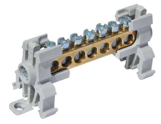 (6.5X9mm²) 2/5=7 HOLES SINGLE POLE DISTRIBUTION UNITS WITHOUT COVER