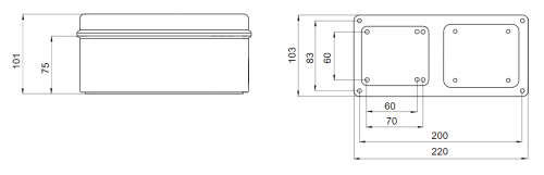علبة جويس خارج 2 فتحة بالاطار مقاسات محدد - Image 4