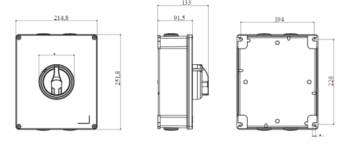 مفتاح فصل جويس للطوارئ خارج 80 أمبير IP66 - معدن - Image 2