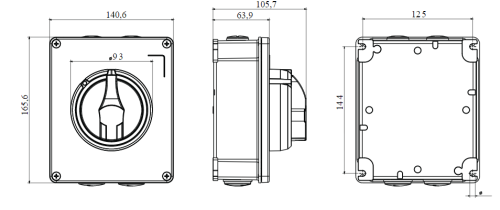 مفتاح فصل جويس للطوارئ خارج 16 أمبير IP66 - معدن - Image 2