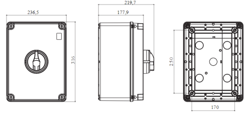 مفتاح فصل جويس للطوارئ خارج 125 أمبير  IP69 - Image 2