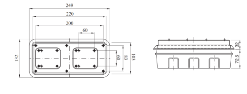 علبة جويس خارج 2 فتحة بالاطار مقاسات محدد - Image 3