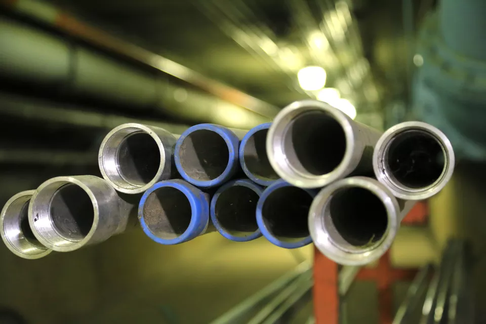 Variety of conduit pipes on a construction site