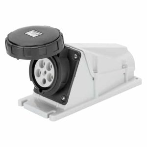 بريزة صناعي خارج جويس زاوية 90 بقاعدة مستطيل 125 أمبير IP67 5P - 500 V