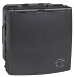 بريزة مجوفة بغطاء شنايدر 16 أمبير - رمادي