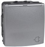 بريزة مجوفة بغطاء شنايدر 16 أمبير - فضي