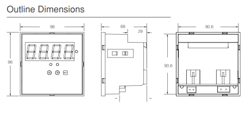 عداد فولت 9*9 سم ماكيل