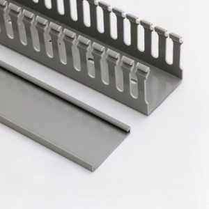 مجري مفتوح رصاصي  PVC Slotted Cable Trunkings Akis Plastic
