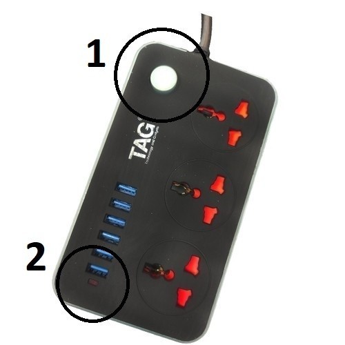 بسلك 3 فتحة 6 usb 1