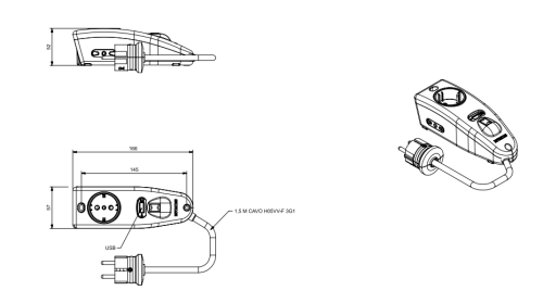 مشترك سكام بريزة شوكو + 2 جانبي + USB مشترك سكام بريزة شوكو + 2 جانبي + USB