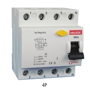 مفتاح حماية ماكسجي رباعية ضد التسريب الأرضي RCCB 4P