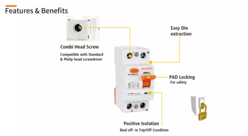 مفتاح حماية ماكسجي ضد التسريب الأرضي RCCB 2P