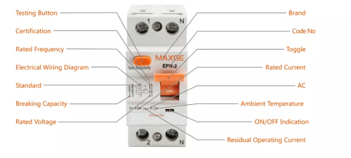 مفتاح حماية ماكسجي ضد التسريب الأرضي RCCB 2P