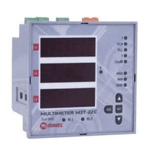 ملتيميتر ماكيل 9*9 سم Phase Sequence Protection V.A.HZ.COS 2 Relay NO 5A